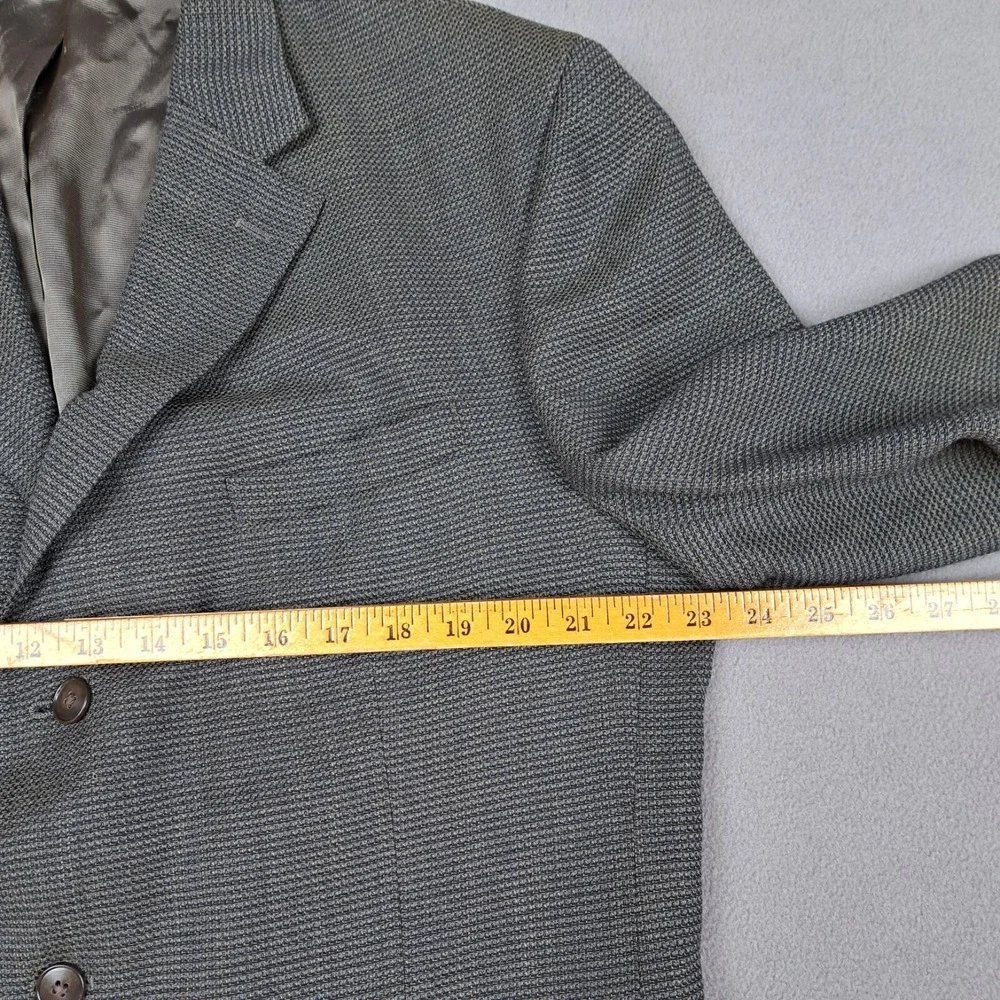 Oscar De La Renta Tweed Wool Sport Coat 46R Gray Men Blazer Jacket Single Breast